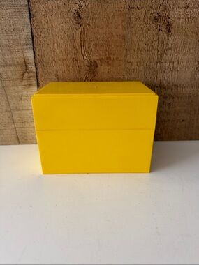 Vintage Bright Yellow Recipe Card Storage Box